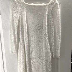 Adrianna Papell white lace dress
